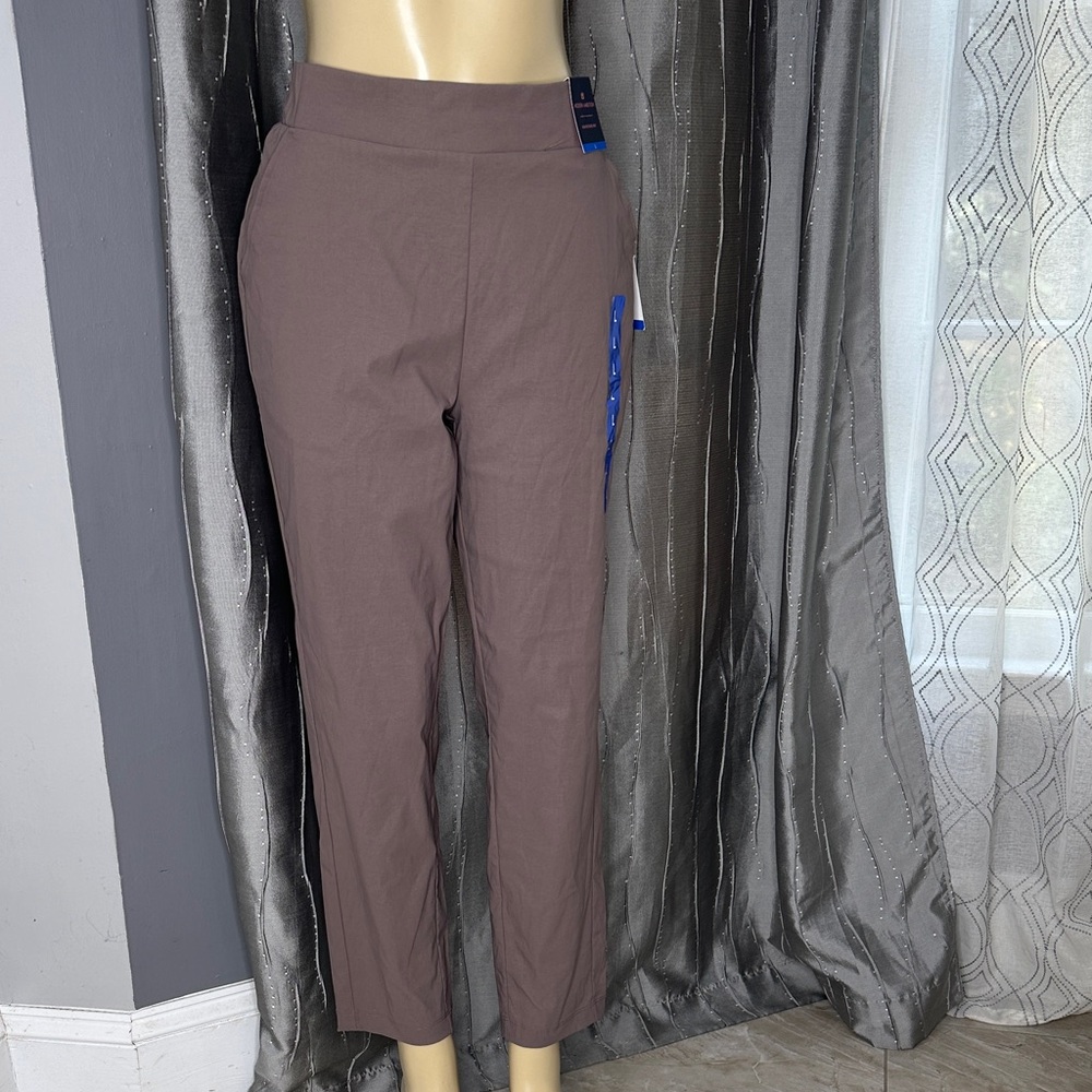 Modern Ambition Women’s Stylish High-Rise Travel  Brown Pants Sz L